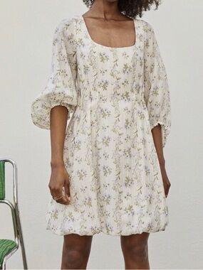 H&M Brock Collection Floral Square-Neck Mini Dress